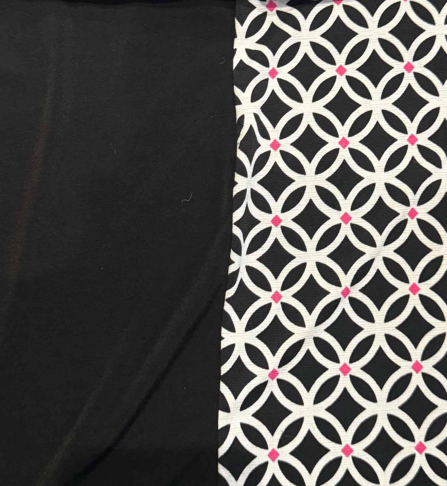 Black white pink trellis design