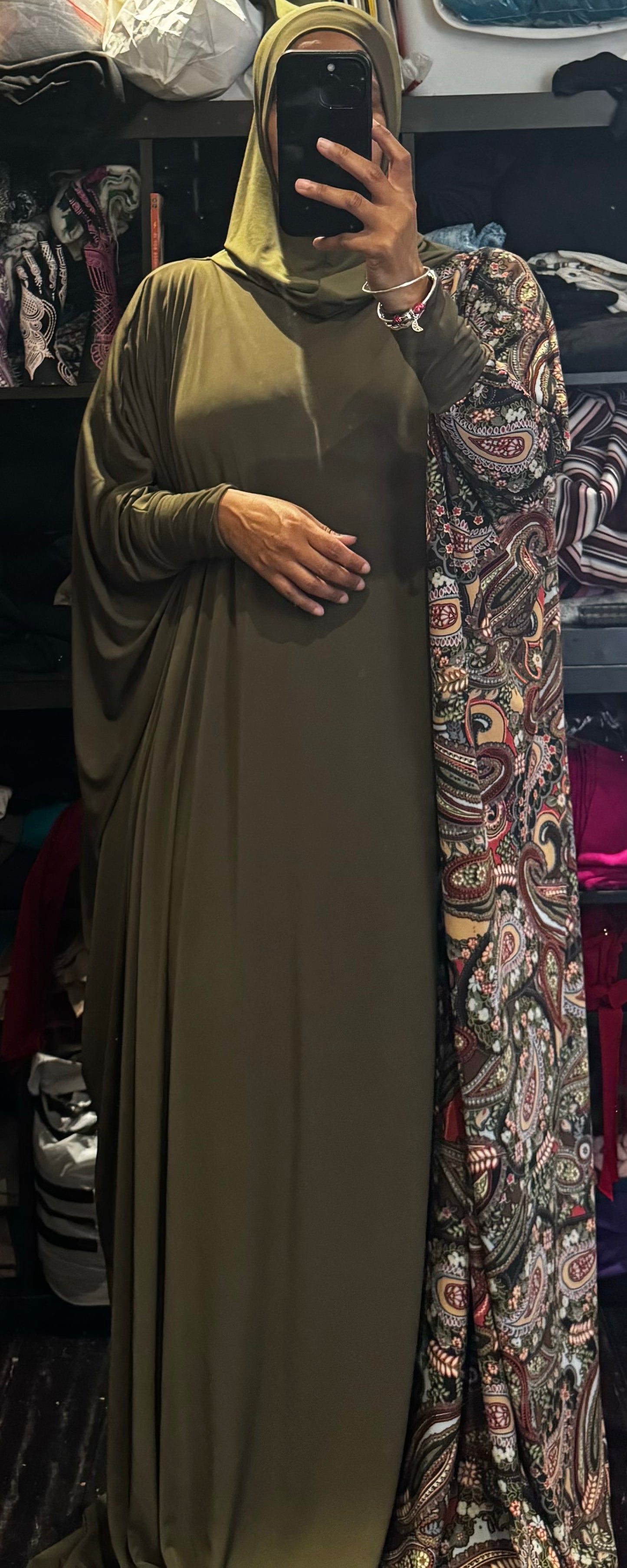 Olive paisley print